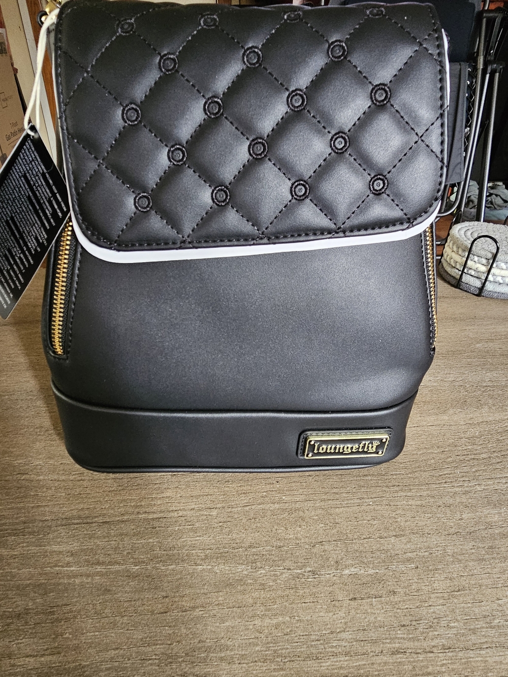 Loungefly The Lilly Black Convertible Mini Backpack & Crossbody Pin Trader Bag